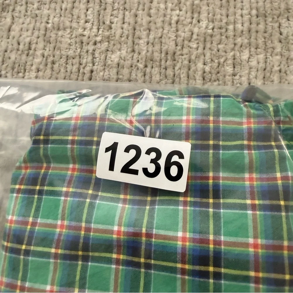 Ralph Lauren Boys Green Plaid Button Down‎ Shirt Size 7 Long Sleeve